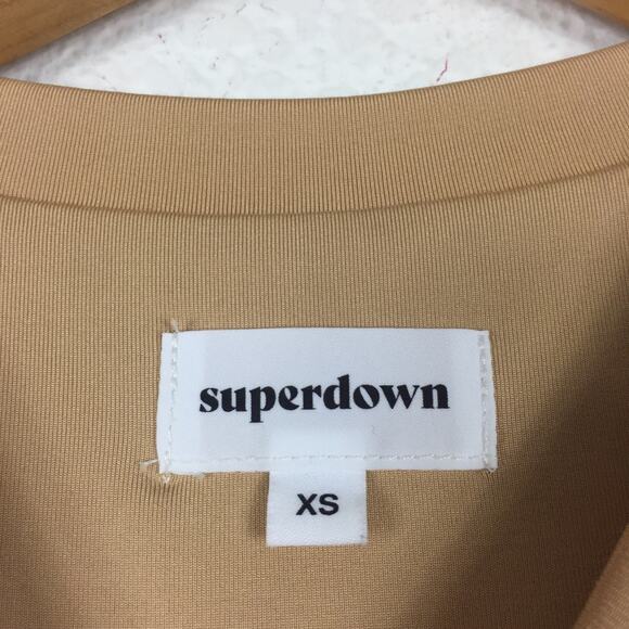 Superdown Lindsey Nude Long Sleeve Ruched Side Mini Dress XS - Picture 5 of 13